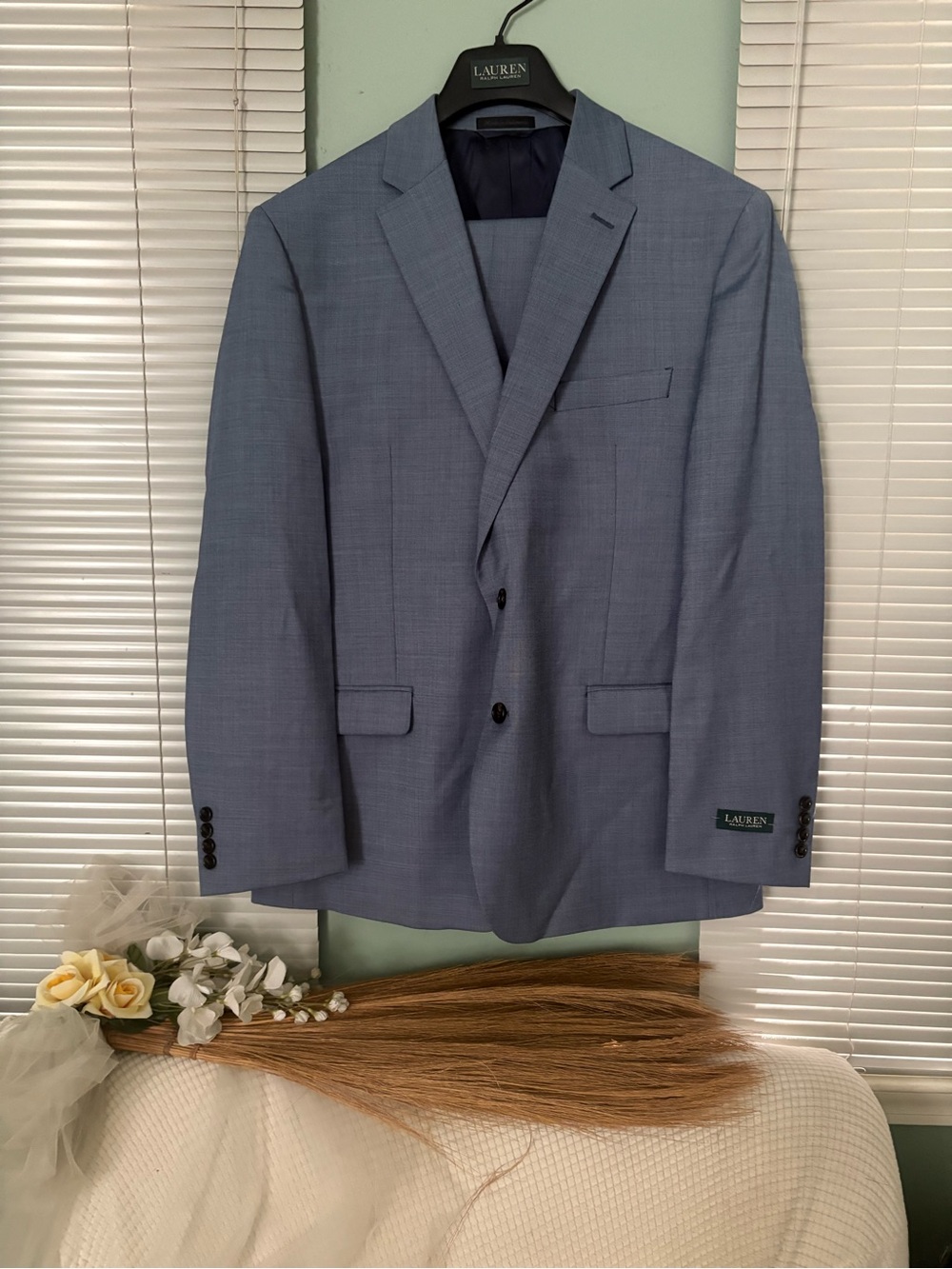 Lauren Ralph Lauren Light Blue Men's Suit - Two-Button Blazer with Pants